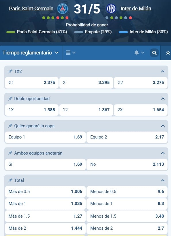Código promocional 1xbet-Champions League