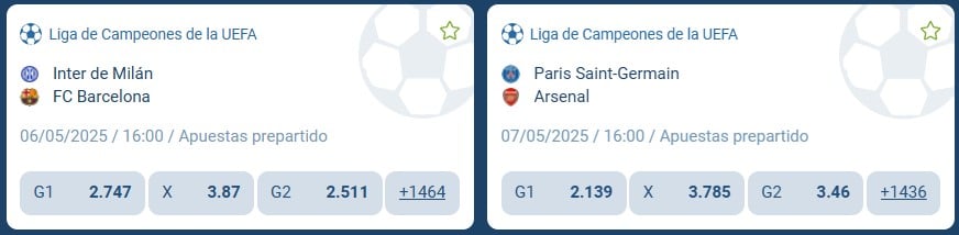 Código promocional 1xbet-Champions League